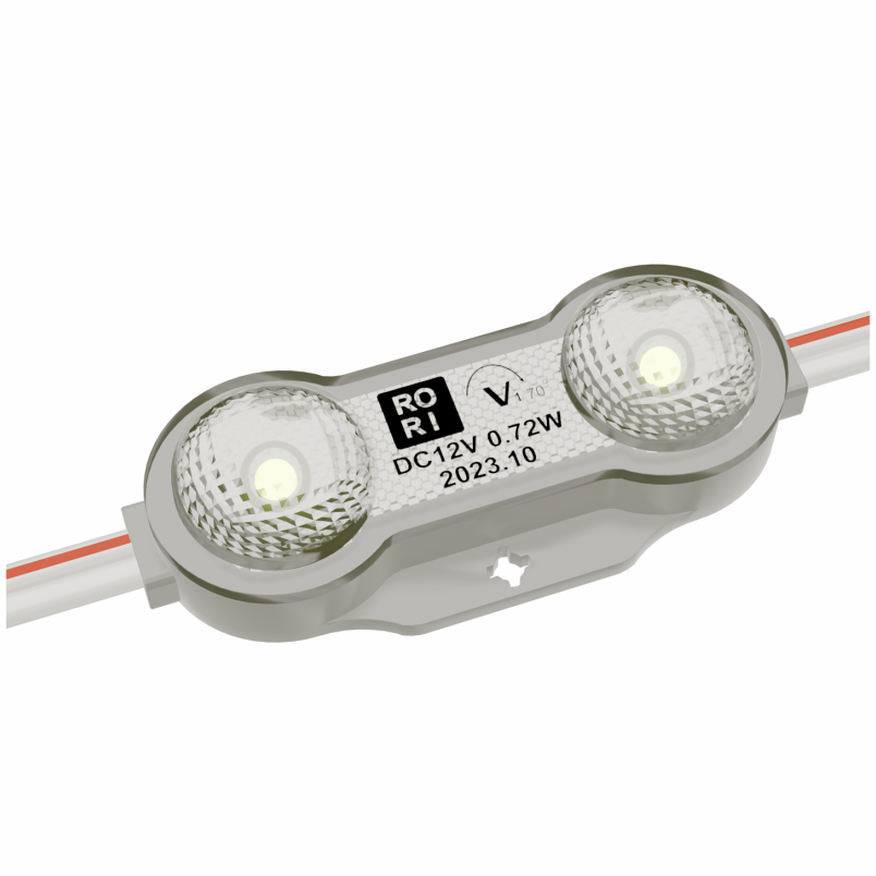 Светодиодный модуль линзованный RoRi 2LED 12В 0.72Вт 170гр IP68 синий (50/100/2000)