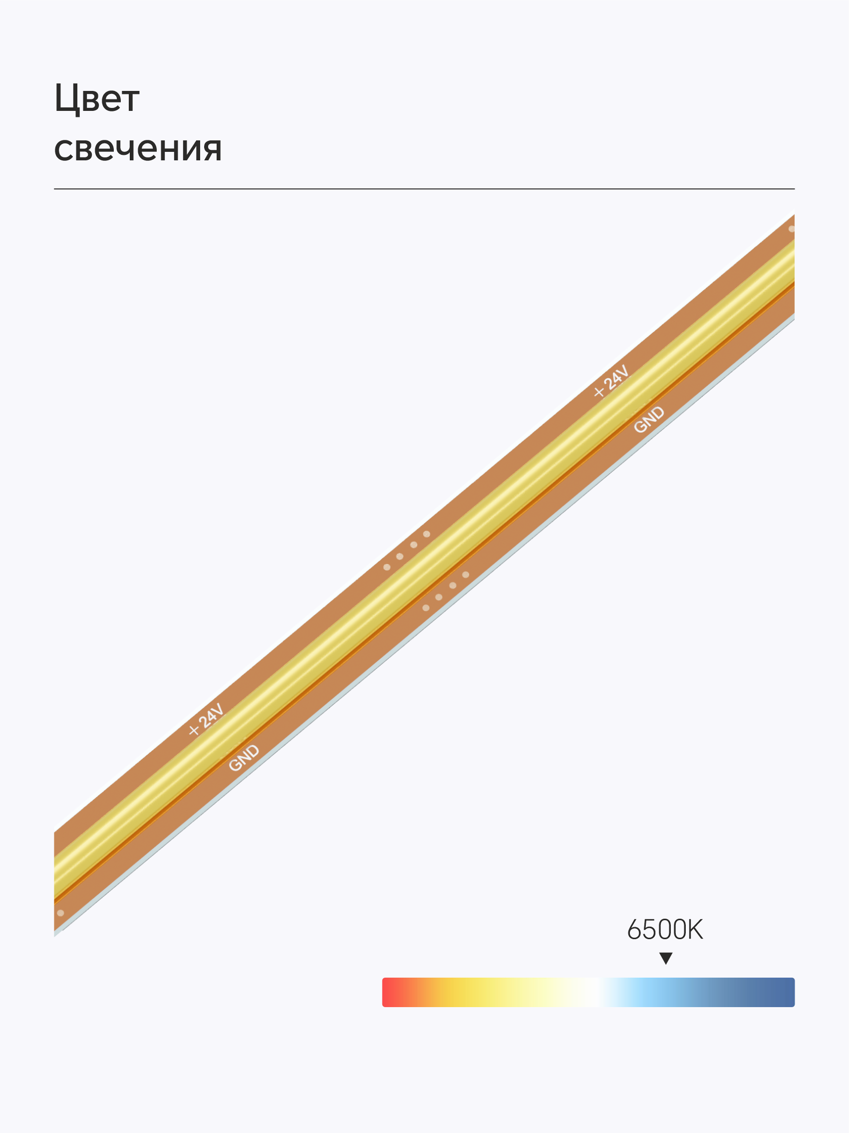 Bezteni COB лента FreeCut 24V 13W 6500K Ra90 528LED 8mm IP20 10m
