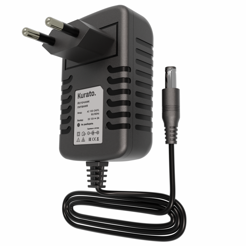 Блок питания Kurato БПа-12-024 12В, 24Вт, IP20, пластик (БП05)