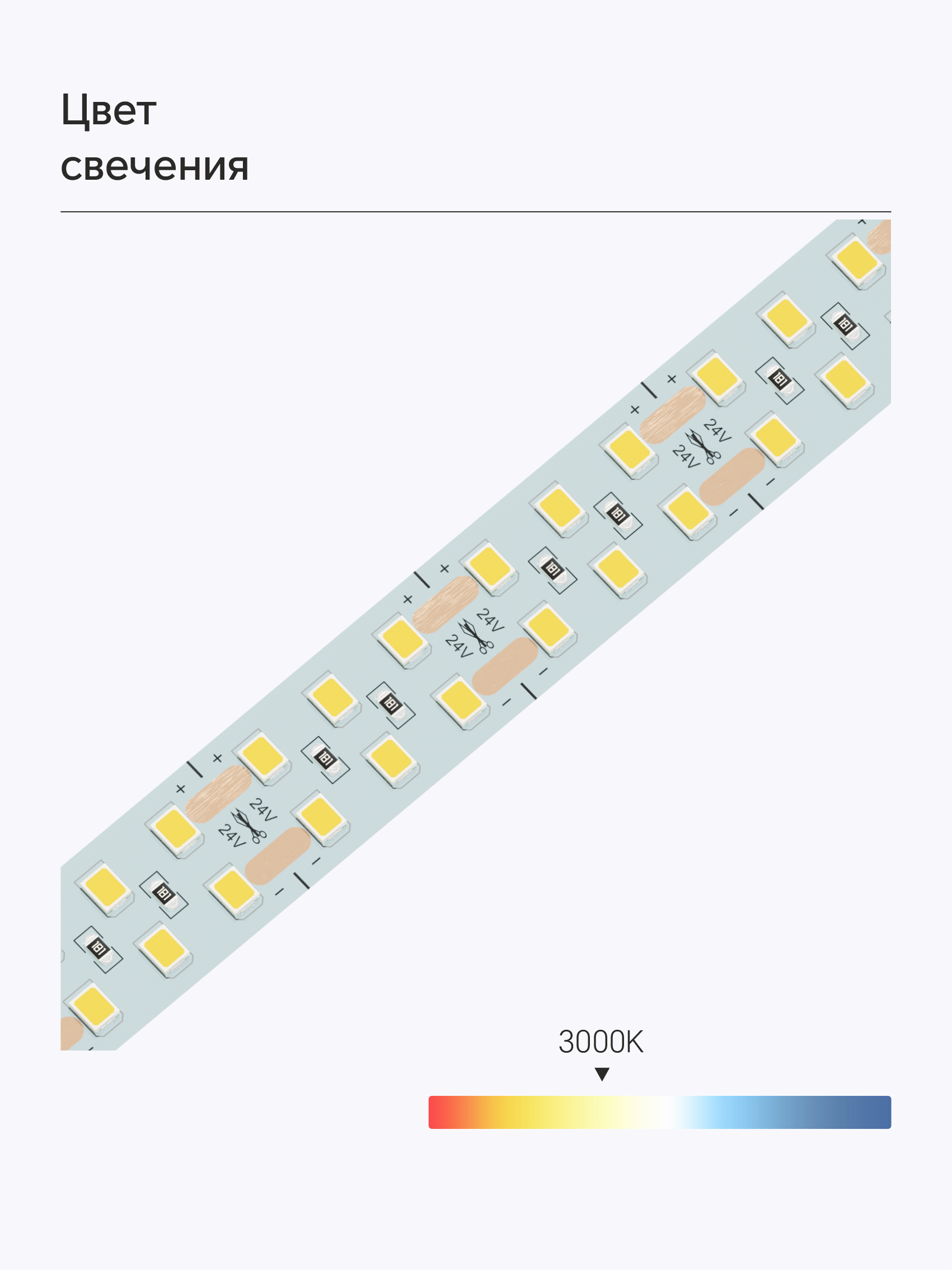 Bezteni SMD лента Double-line 24V 19.2W 3000K Ra90 240LED 15mm IP20 5m