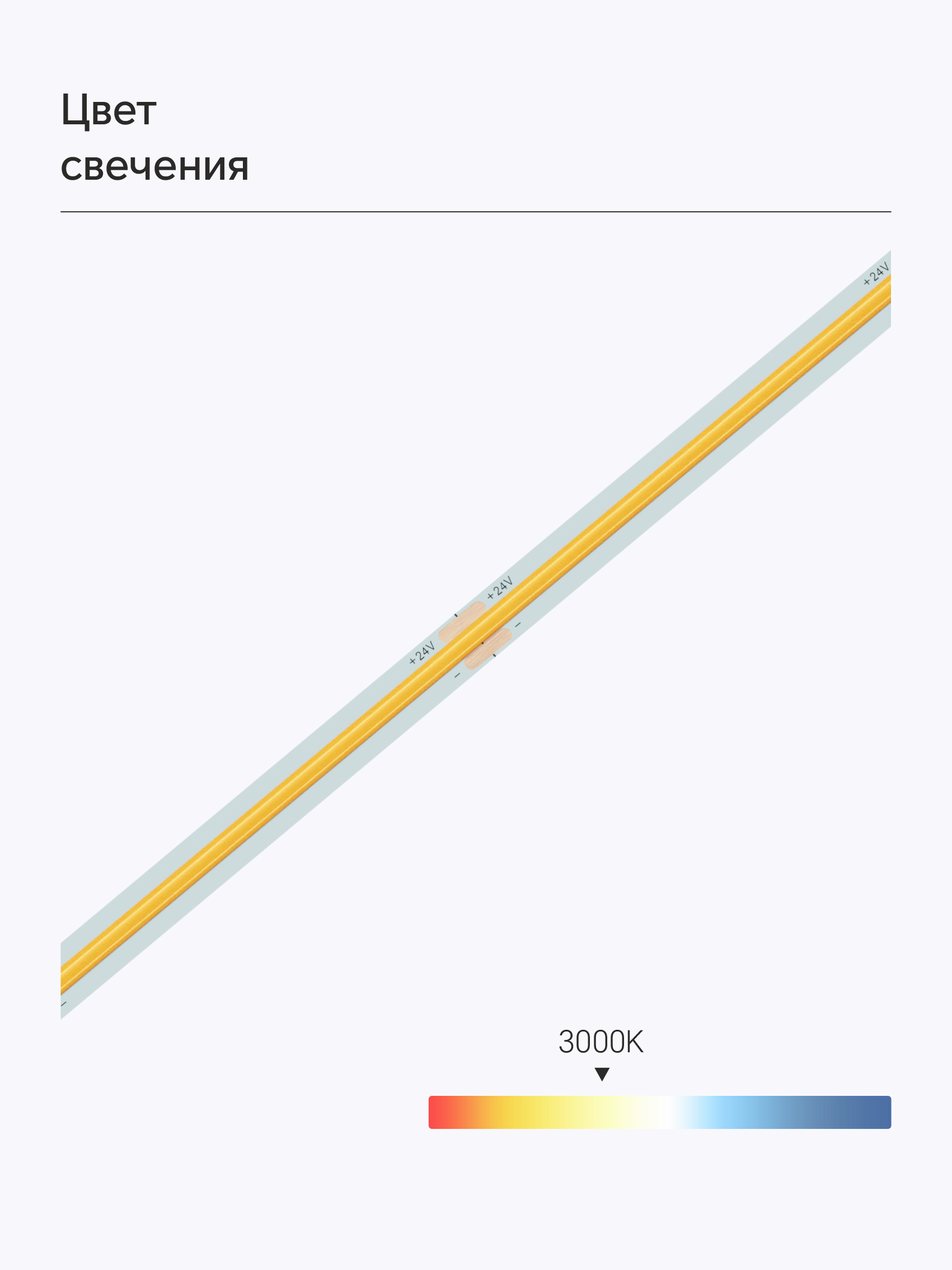 Bezteni COB лента Slim 24V 9W 3000K Ra90 480LED 5mm IP20 10m