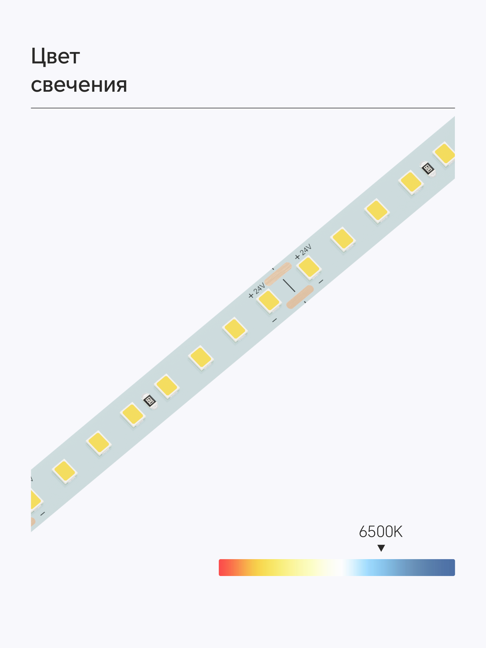 Bezteni SMD лента High-effective 24V 11W 6500K Ra90 128LED 8mm IP20 5m