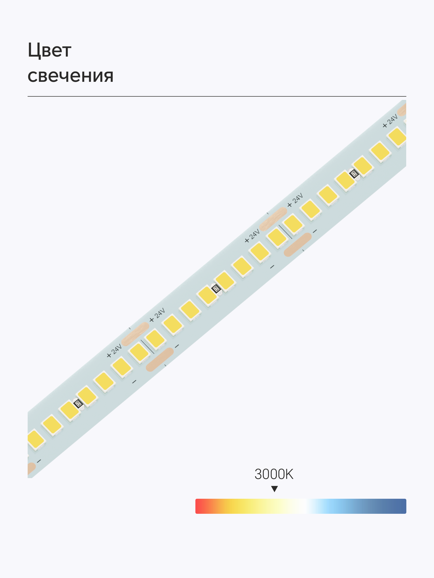 Bezteni SMD лента High-effective 24V 21W 3000K Ra90 240LED 10mm IP20 5m