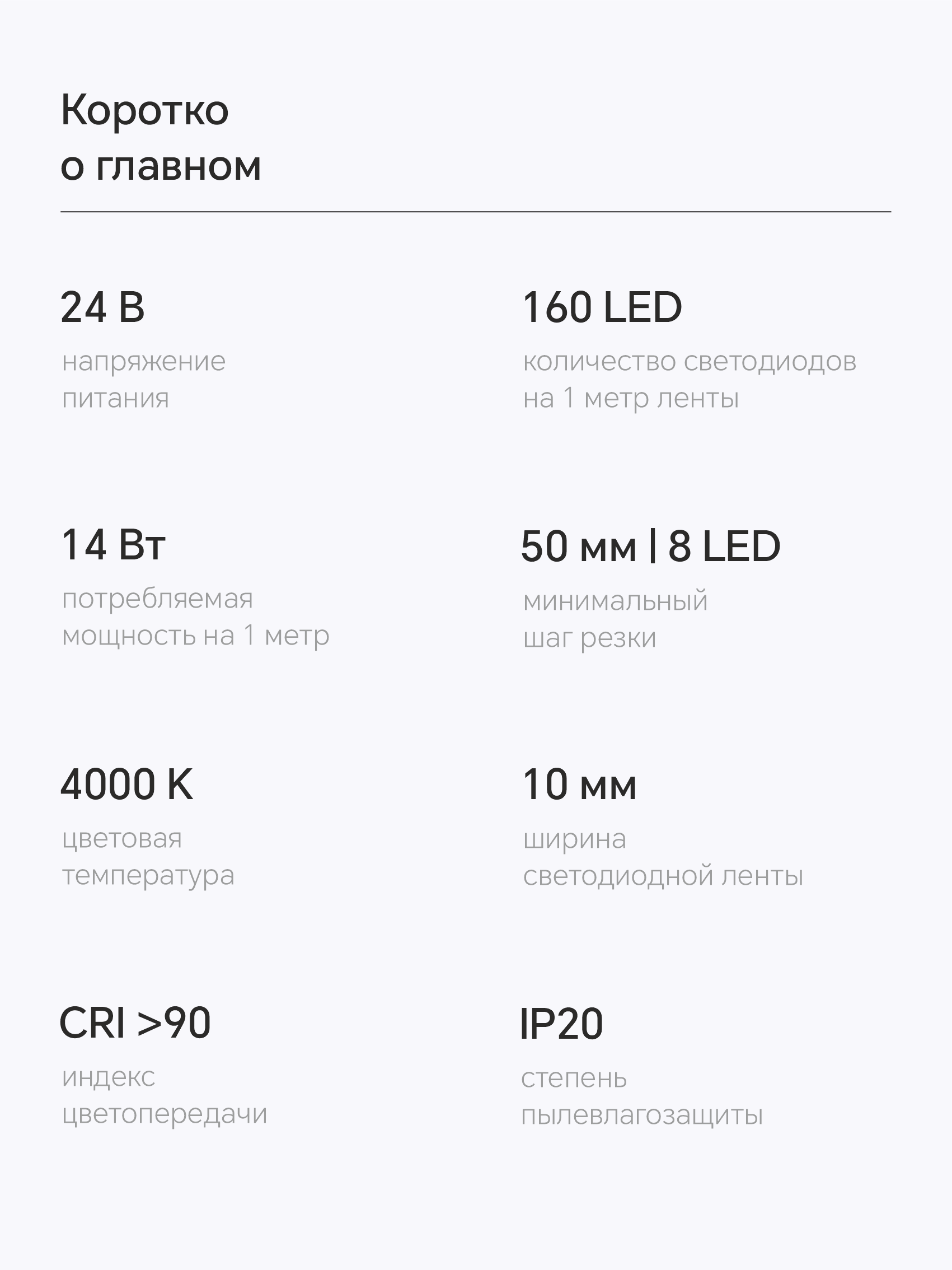 Bezteni SMD лента High-effective 24V 14W 4000K Ra90 160LED 10mm IP20 5m