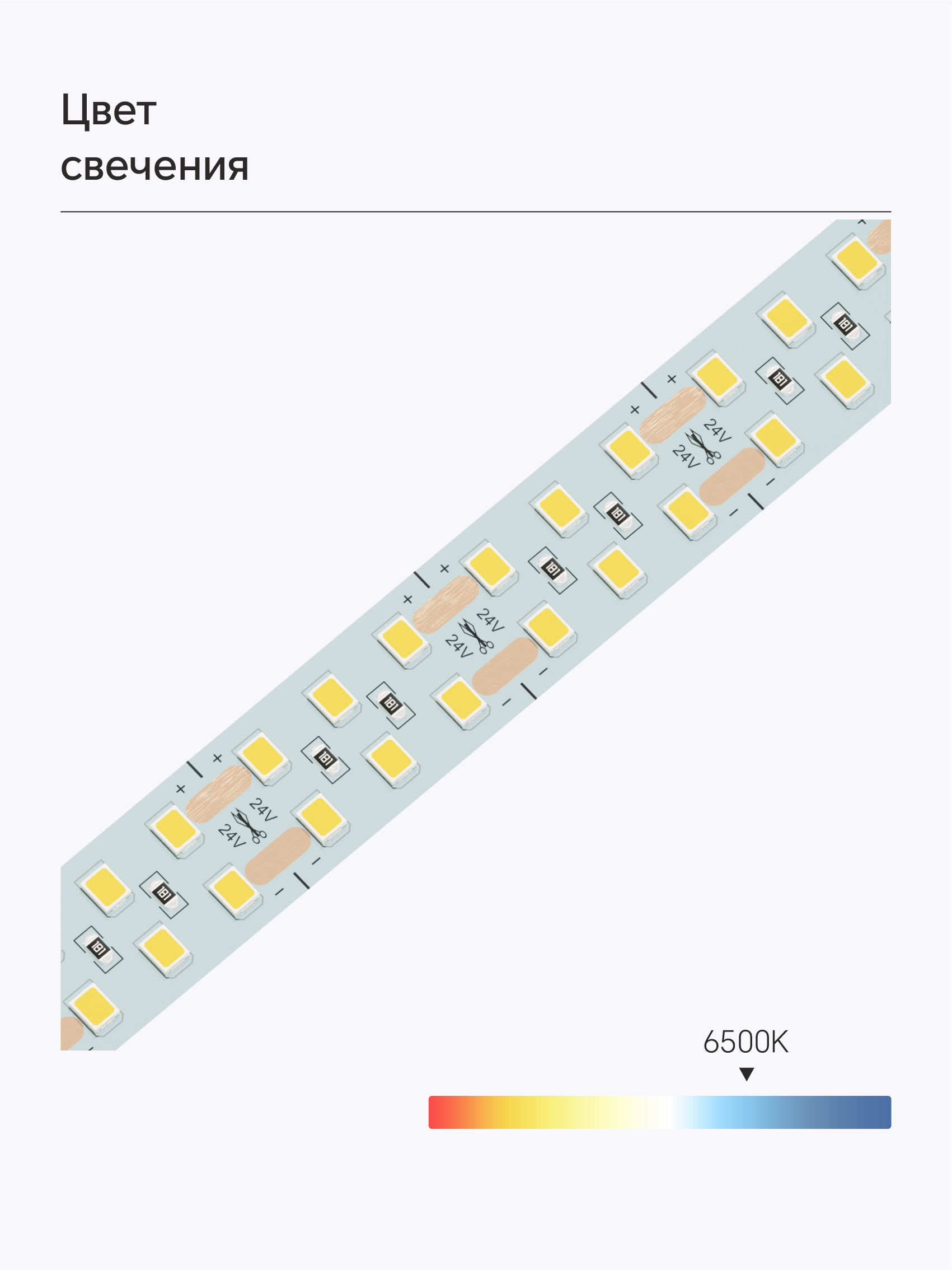 Bezteni SMD лента Double-line 24V 19.2W 6500K Ra90 240LED 15mm IP20 5m