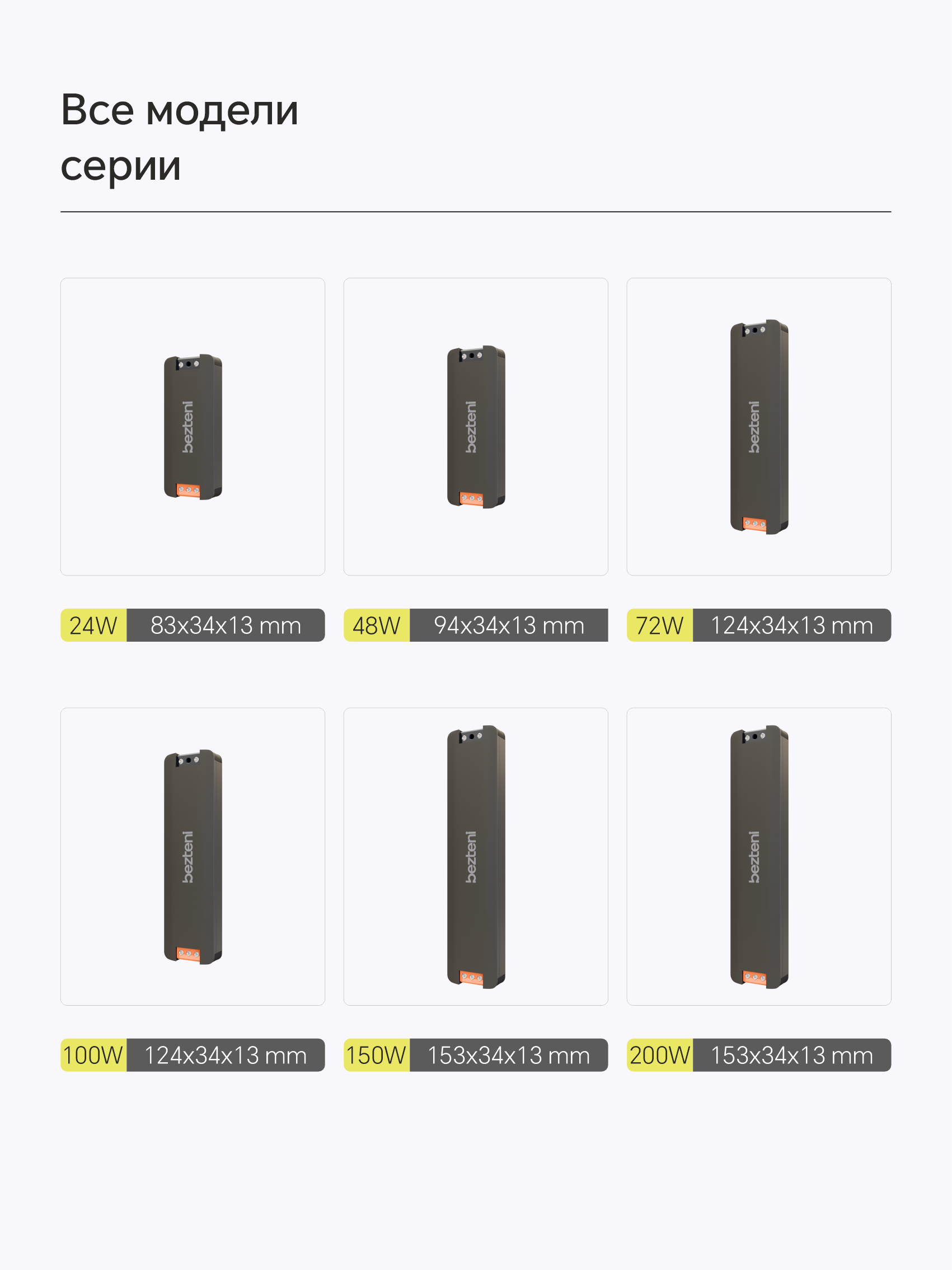 Блок питания Bezteni БП03-24024 24В, 24Вт, 1A, КПД>95%, IP20 (1/100)