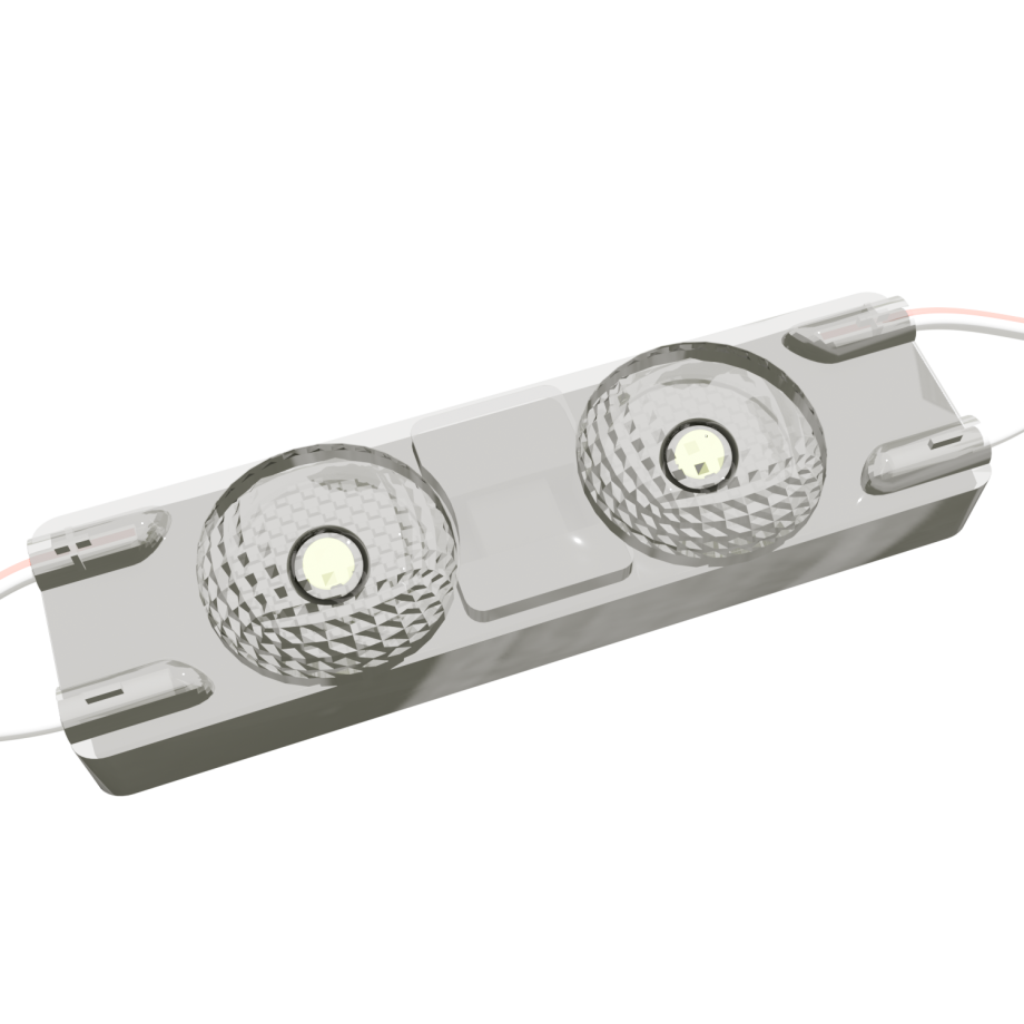 Светодиодный модуль высокоэффективный RoRi 2LED 12В 0.72Вт 100-110Лм 170гр IP65 белый 7500K