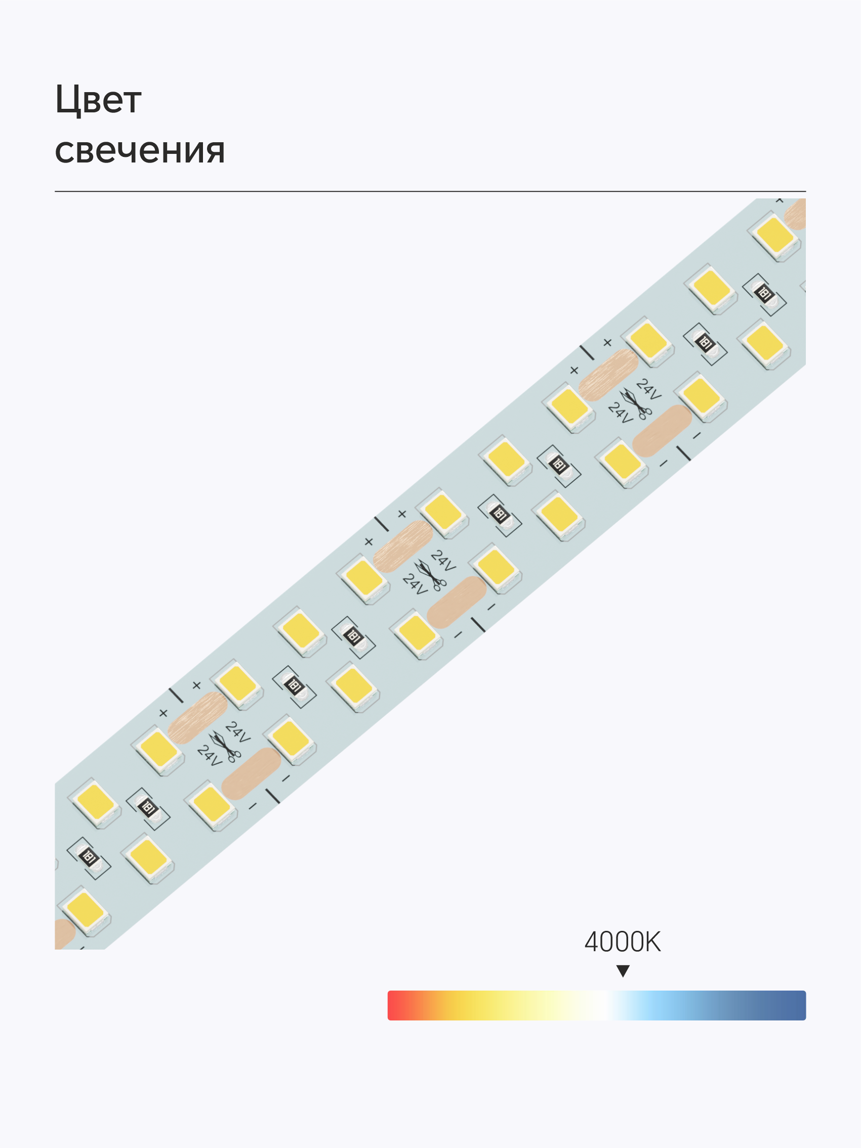 Bezteni SMD лента Double-line 24V 19.2W 4000K Ra90 240LED 15mm IP20 5m