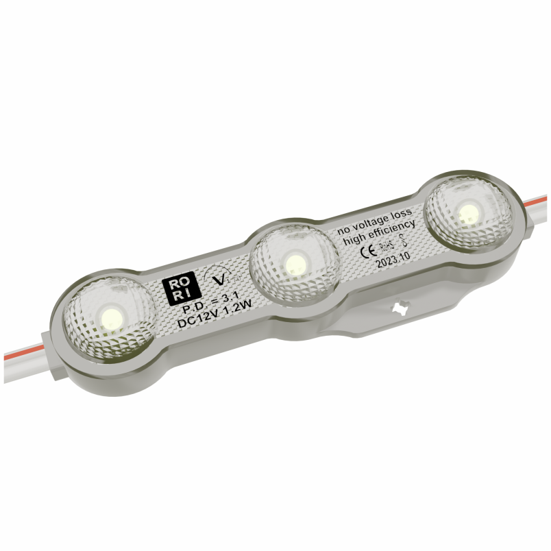 Светодиодный модуль линзованный RoRi 3LED 12В 1.2Вт 170гр IP68 3000K 130Лм (50/100/2000)